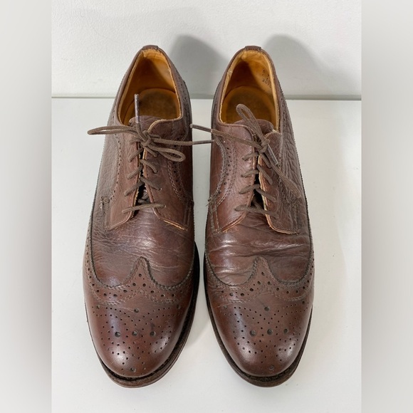 Boulet Mens Size 9.5 LWT Bluchers Derby Dress Shoes Brown Exotic Leather - Picture 3 of 10